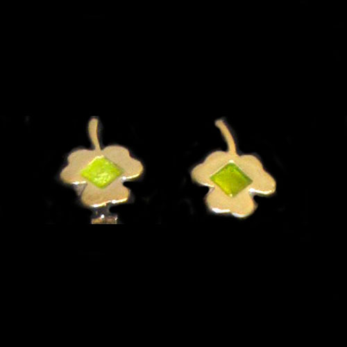 Imagen pendientes plata esmaltes presión motivos flor